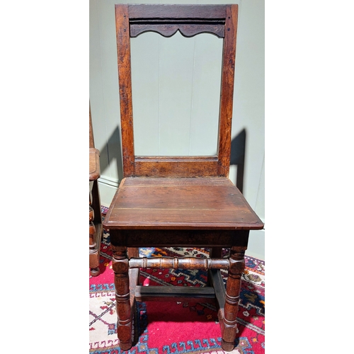 60 - Pair of Antique Oak Country Chairs