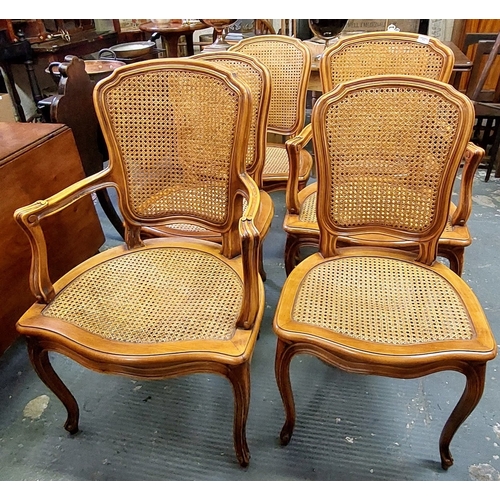 71 - Set of 6 Bergere Dining Chairs - 2 Carvers & 4 Chairs