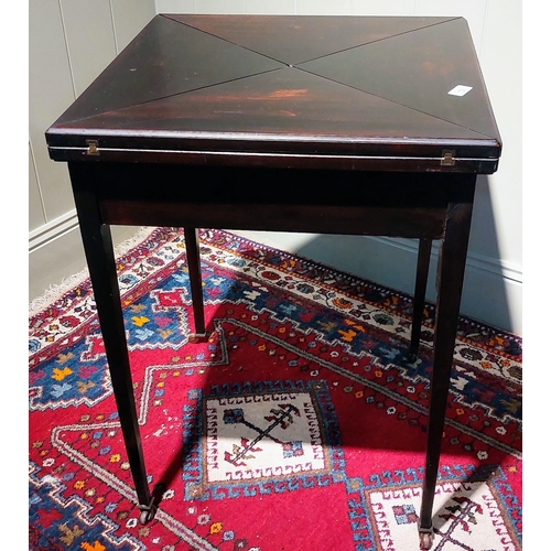 72 - Mahogany Envelope Card Table