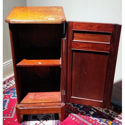 74 - Inlaid Mahogany Locker with Drawer - C. 38cm W x 86cm H