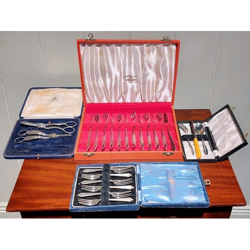 8 - 4 EPNS Cased Cutlery Sets