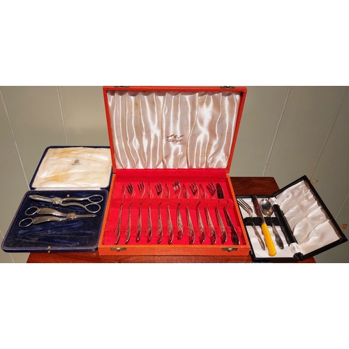 8 - 4 EPNS Cased Cutlery Sets