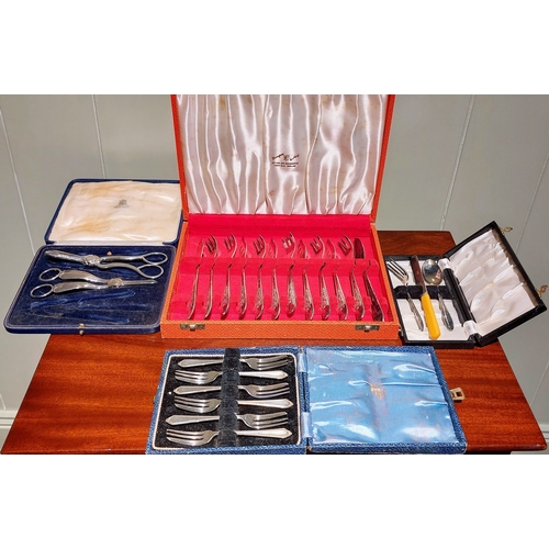 8 - 4 EPNS Cased Cutlery Sets