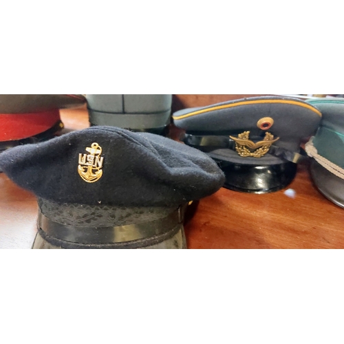 184 - 6 Military Uniform Caps