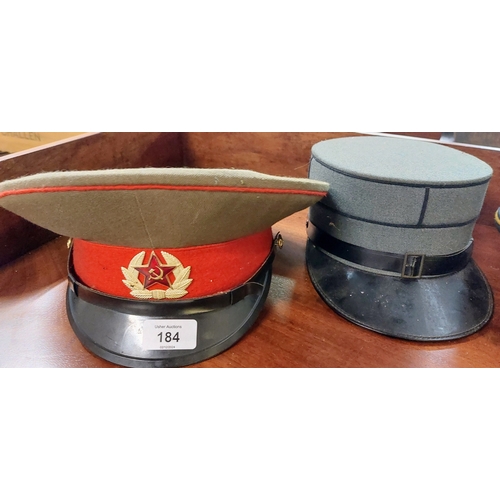 184 - 6 Military Uniform Caps