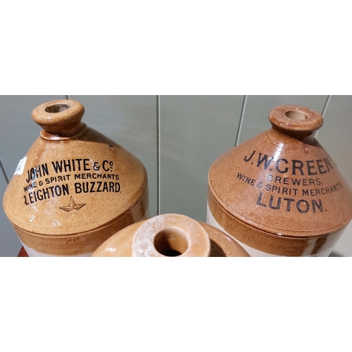 204 - 3 Earthenware Jars inc Matthew McDonnell Kells, John White & Co Leighton Buzzard, JW Green Ltd Luton