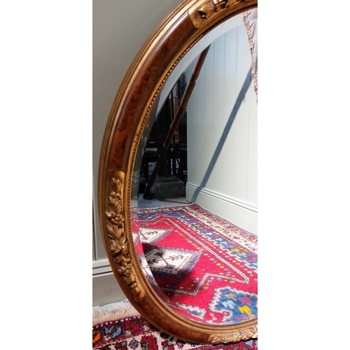 214 - Oval Gilt Framed Bevelled Mirror - C. 64cm W x 81cm H