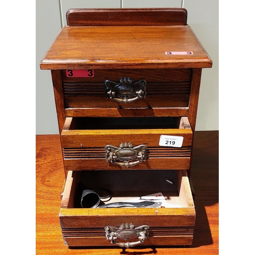 219 - Apprentice Piece Miniature Chest of Drawers - C. 28cm W x 22cm D x 33cm H