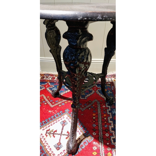 244 - Heavy Cast Metal Pub Table - C. 55cm W x 69cm H