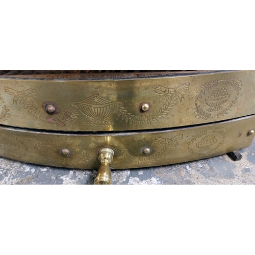 254 - Georgian Brass Front Fire Basket Insert - C. 55cm W