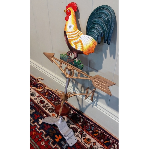 267 - Metal Painted Cockerel Weathervane