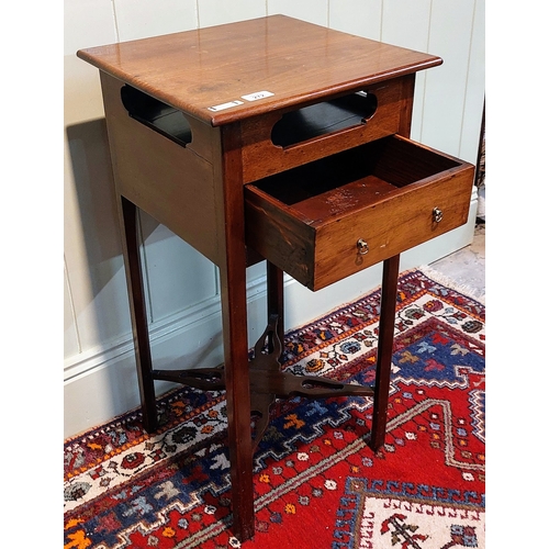 272 - Neat Mahogany Side Table with Drawer - C. 37cm x 37cm x 75cm H