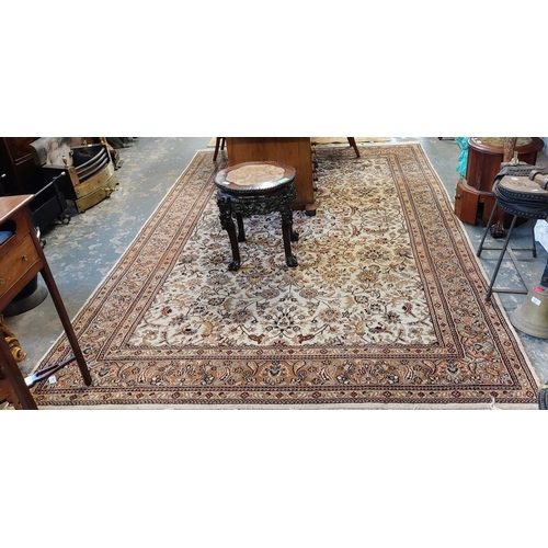 274 - Good Quality Cream Wool Rug - C. 192cm x 310cm