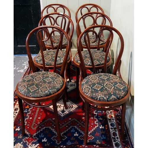 280 - Set of 6 Bentwood Chairs with Upholstered Seats