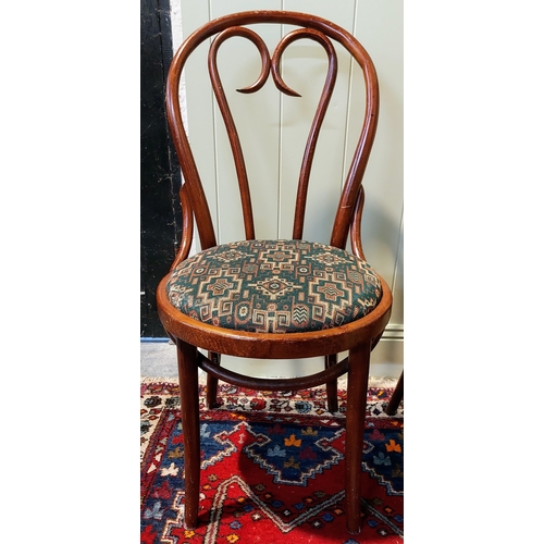 280 - Set of 6 Bentwood Chairs with Upholstered Seats