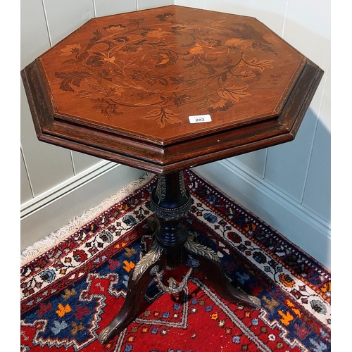 282 - Inlaid Octagonal Occasional Table with Ormolu Mounted Tripod Base - C. 61cm W x 79cm H