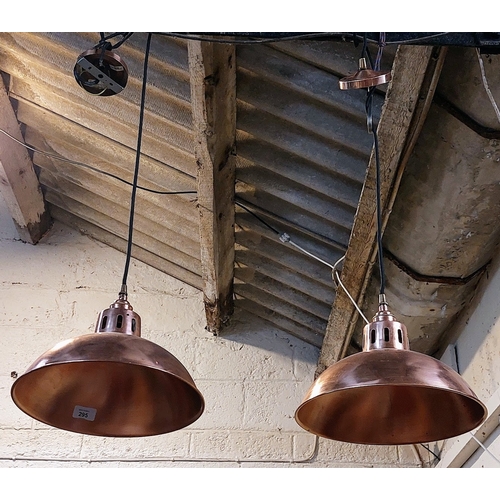 295 - Pair of Copper Hall Lights - C. 30cm W