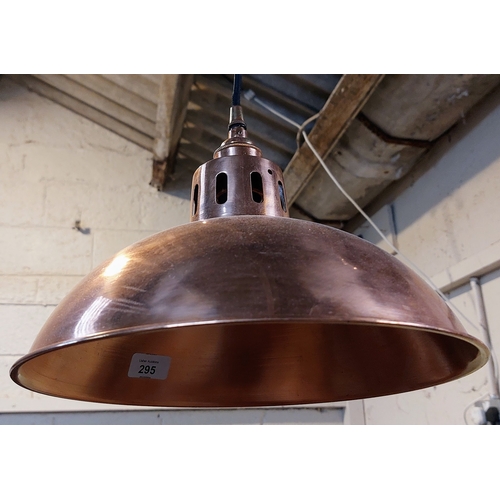 295 - Pair of Copper Hall Lights - C. 30cm W