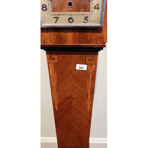 303 - Kingwood Veneer Grandmother Clock 