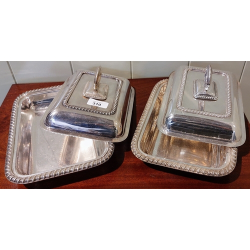 310 - 2 Silver Plated Serving Dishes