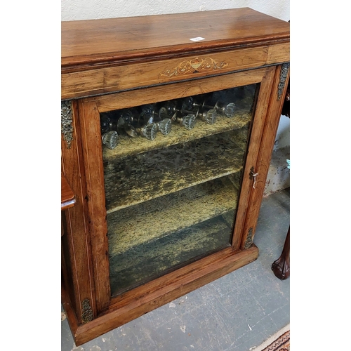 316 - Rosewood Inlaid Pier Cabinet - C. 76cm W x 29cm D x 97cm H