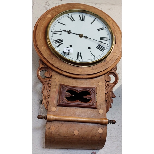 347 - Inlaid American Wall Clock