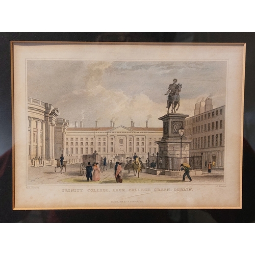 364 - Bartlett Print of Trinity College and Other Print of Dublin Castle