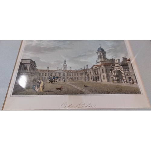 364 - Bartlett Print of Trinity College and Other Print of Dublin Castle