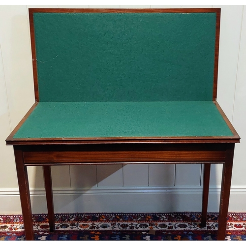 372 - Inlaid Mahogany Turn Over Leaf Card Table - C. 92cm W x 46cm D x 76cm H