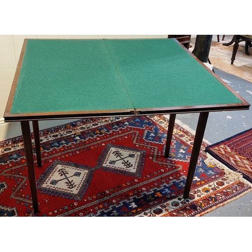 372 - Inlaid Mahogany Turn Over Leaf Card Table - C. 92cm W x 46cm D x 76cm H