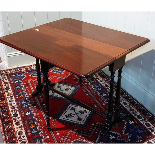 394 - Victorian Mahogany Sutherland Drop Leaf Table with Gate Leg - C. 91cm W x 20cm D x 66cm H