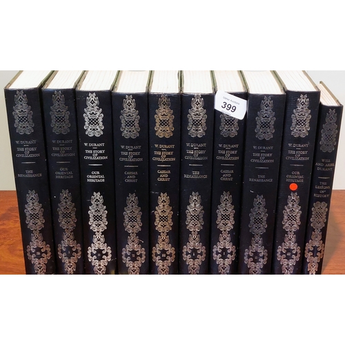 399 - Will Durant The Story of Civilization - 10 Volumes Leather Bound with Gilt Tooling