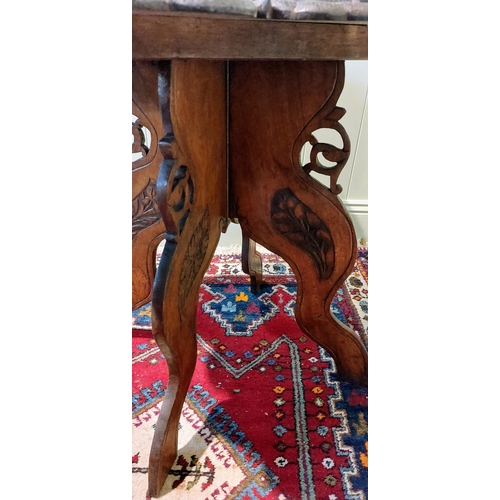 408 - Highly Carved Mahogany Occasional Table / Plant Stand - C. 60cm x 60cm x 64cm H