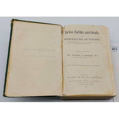 477 - Focloir Gaeilge agus Bearla, 1927, by Rev Patrick S Dinneen