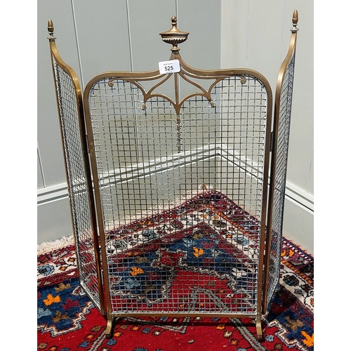 525 - Brass and Mesh Folding Fire Screen