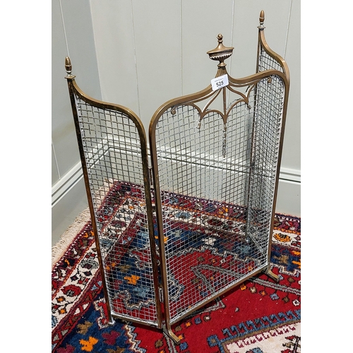 525 - Brass and Mesh Folding Fire Screen