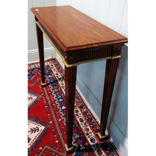 545 - Mahogany Console Table with Gilt Edging and Tapered Legs - C. 93cm W x 38cm D x 88cm H