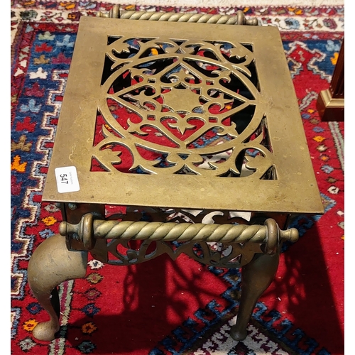 547 - Brass Trivet Stand - C. 44cm W x 30cm H