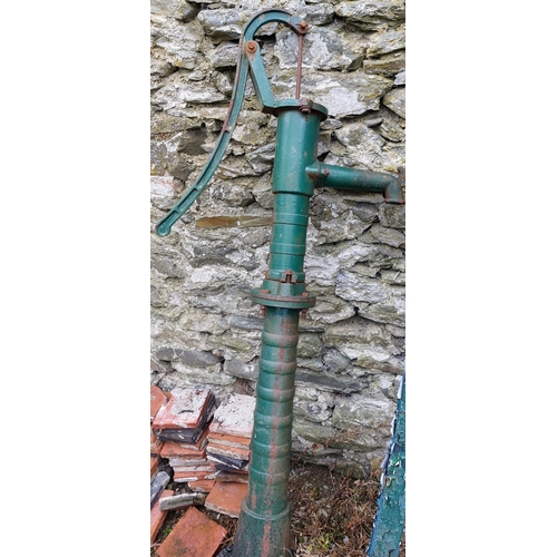 578 - Green Metal Garden Pump - C. 133cm H