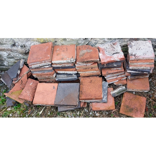 579 - Job Lot of Black and Red Terracotta Tiles