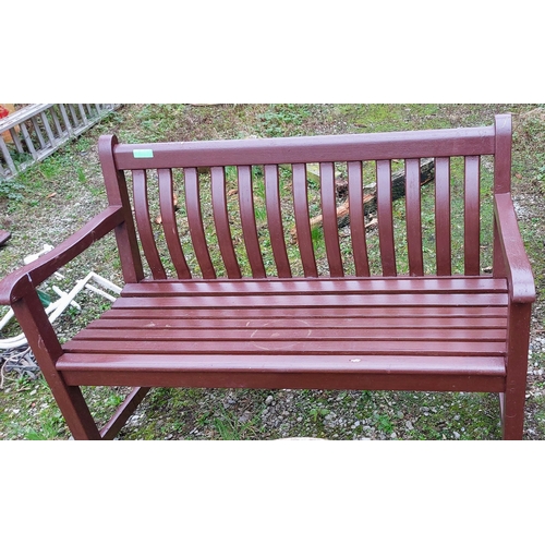 597 - Wooden Slat Garden Bench - C. 122cm W