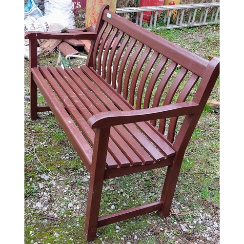 597 - Wooden Slat Garden Bench - C. 122cm W