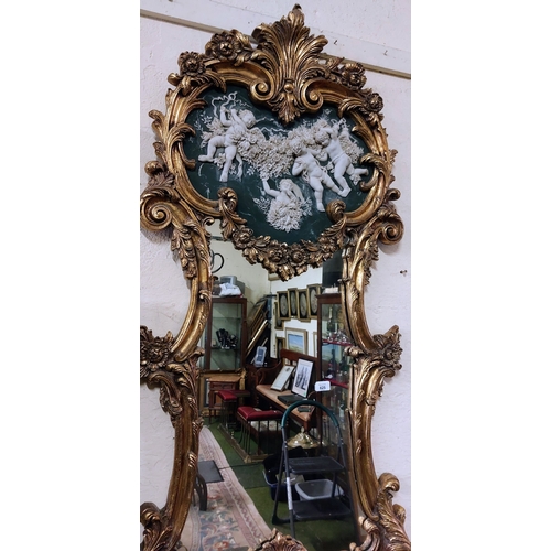 625 - French Gilt Console Table with Marble Top and Matching Gilt Mirror with Cherub Mouldings - Table C. ... 