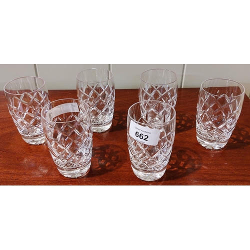 662 - 6 x Cut Glass Tumblers by Webb Corbett