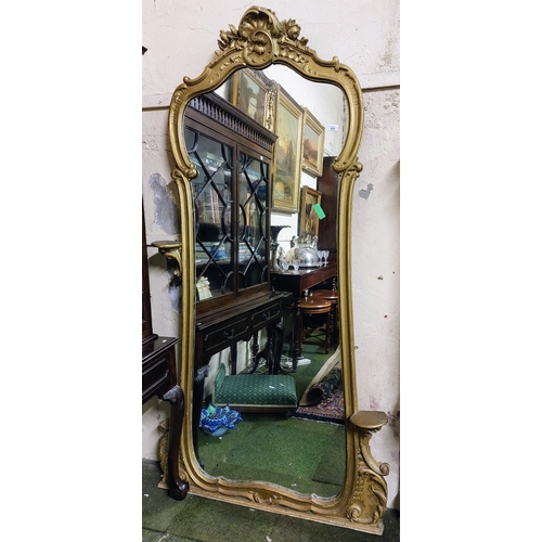 668 - 19th Century Gilt Overmantle Mirror - C. 108cm W x 205cm H