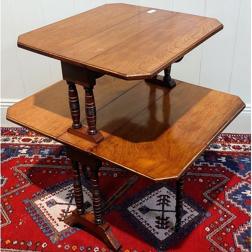 713 - Walnut 2-Tier Sutherland Table with Gate Leg - C. 61cm W x 77cm H