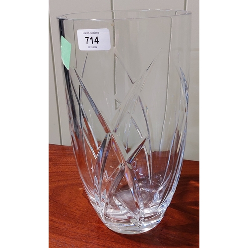 714 - Large Waterford Glass Vase - C. 31cm H