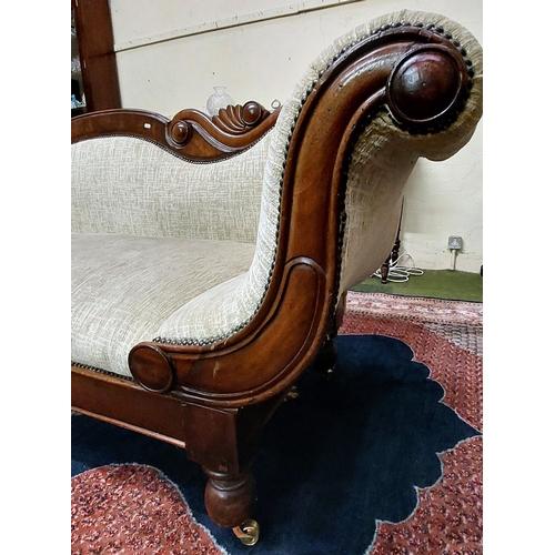 721 - Victorian Mahogany Scroll End Settee - C. 250cm W