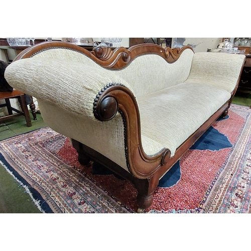 721 - Victorian Mahogany Scroll End Settee - C. 250cm W