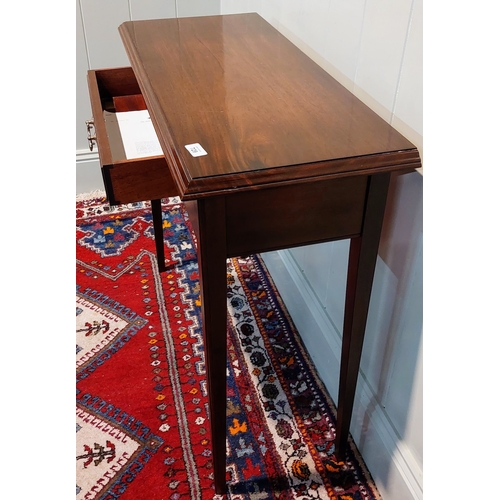 729 - Neat Mahogany Side Table with Drawer by Frenni Furniture - C. 83cm W x 34cm D x 74cm H